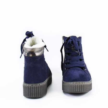 Ботинки синие на высокой подошве TAMARIS